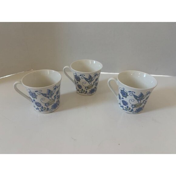 Vintage LOTTE FIGGJO Tea Cups Set of 3 Turi-Design Handpainted Silkscreen 2.75" - Picture 2 of 7